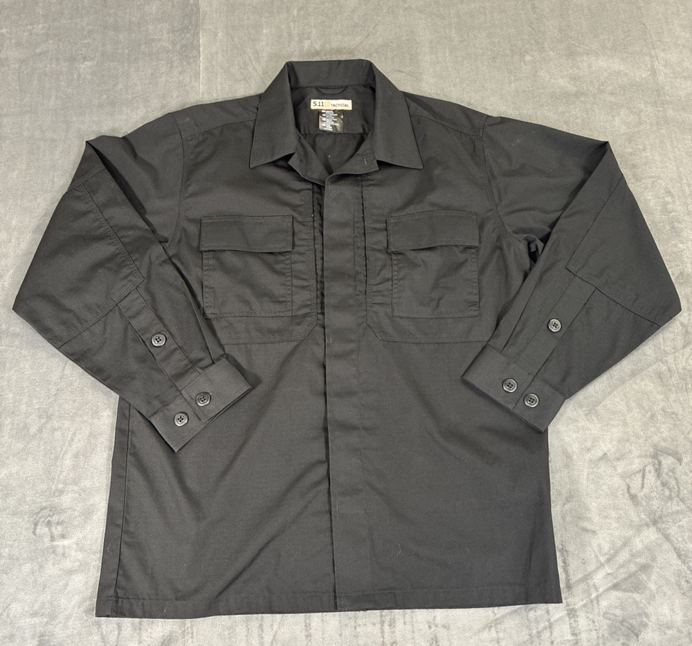 72054 5.11 Tactical Taclite TDU Long Sleeve Shirt Medium/Regular Black Charity